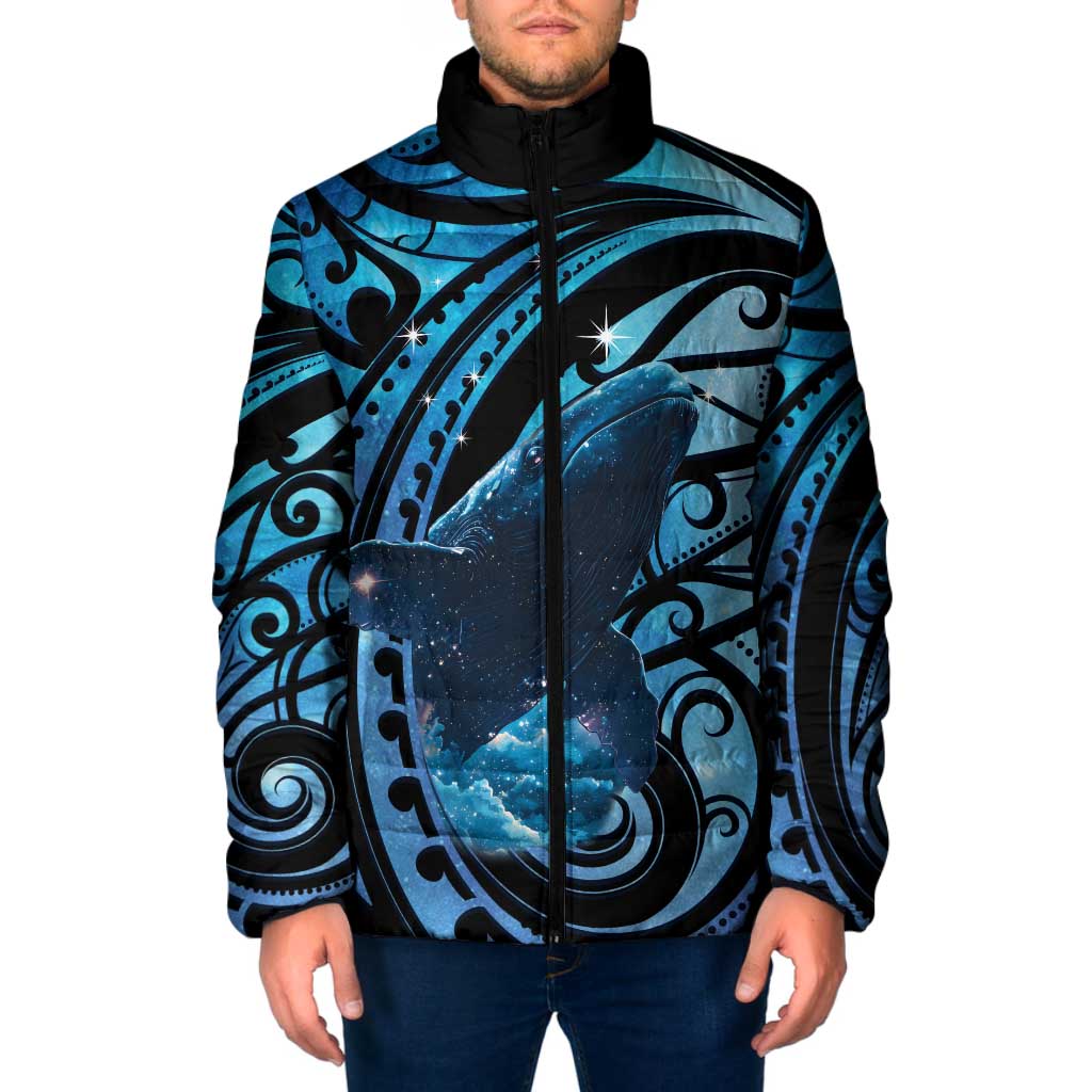 New Zealand Matariki Padded Jacket Maori Humpback Whale Galaxy