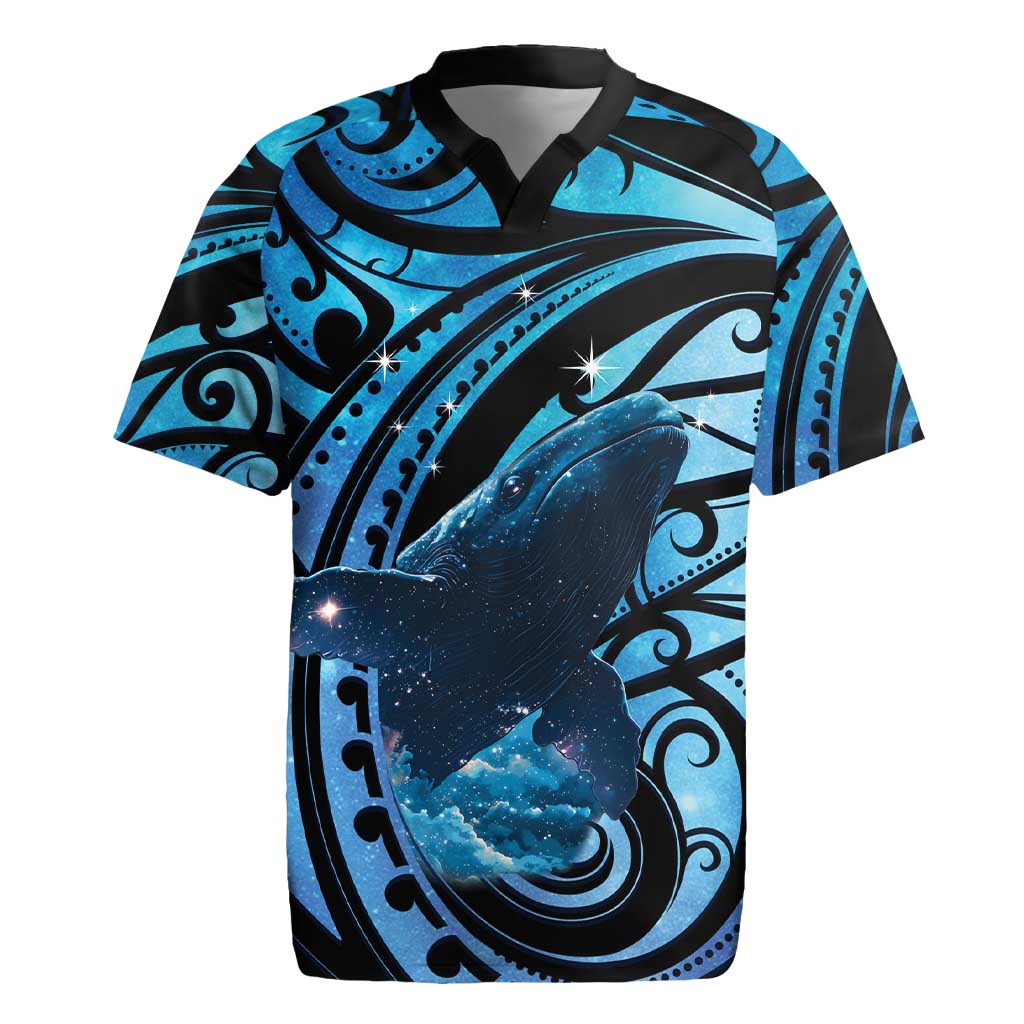 New Zealand Matariki Rugby Jersey Maori Humpback Whale Galaxy LT22 Blue - Polynesian Pride