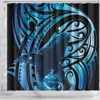 New Zealand Matariki Shower Curtain Maori Humpback Whale Galaxy LT22 - Polynesian Pride