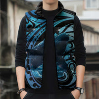 New Zealand Matariki Sleeveless Puffer Jacket Maori Humpback Whale Galaxy LT22 - Polynesian Pride