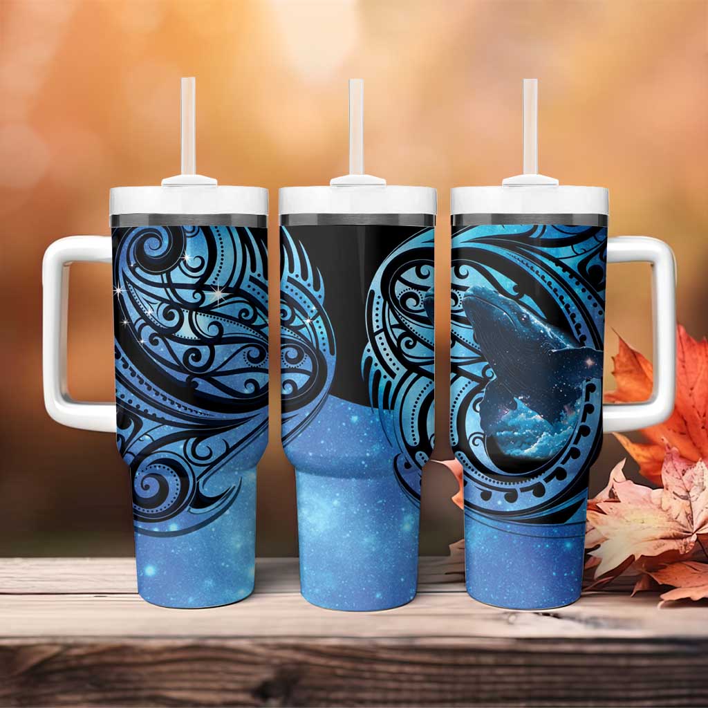 New Zealand Matariki Tumbler With Handle Maori Humpback Whale Galaxy