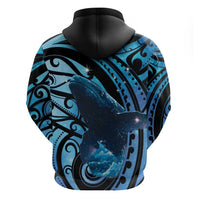 New Zealand Matariki Zip Hoodie Maori Humpback Whale Galaxy