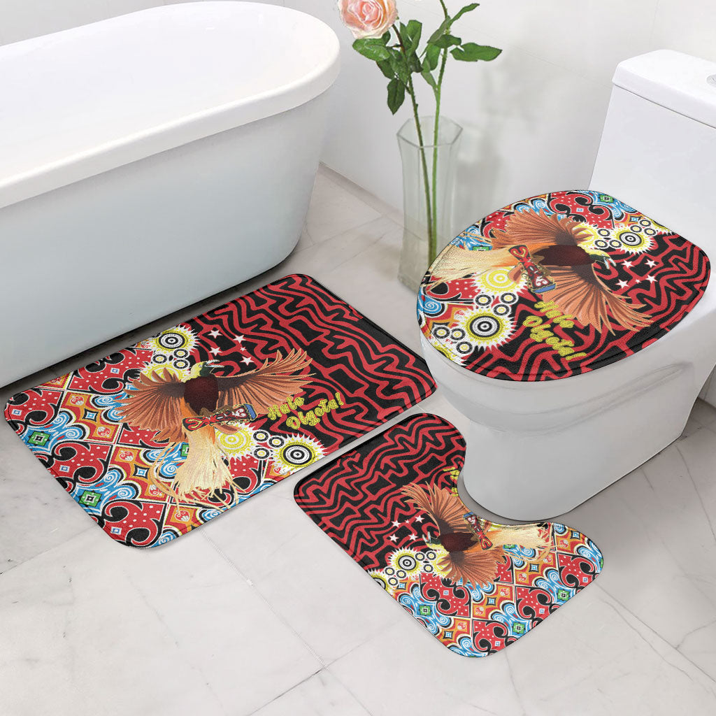 Papua New Guinea Pidgin Language Week Bathroom Set Halo Olgeta Tok Pisin Wik Bird Of Paradise Oro Batik LT22 - Polynesian Pride