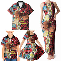 Personalised Papua New Guinea Pidgin Language Week Family Matching Tank Maxi Dress and Hawaiian Shirt Halo Olgeta Tok Pisin Wik Bird Of Paradise Oro Batik LT22 - Polynesian Pride