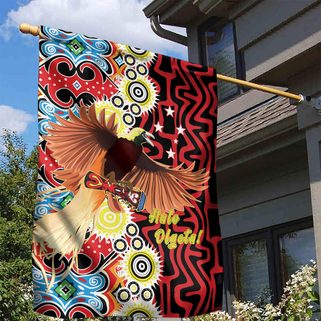 Papua New Guinea Pidgin Language Week Garden Flag Halo Olgeta Tok Pisin Wik Bird Of Paradise Oro Batik LT22 - Polynesian Pride