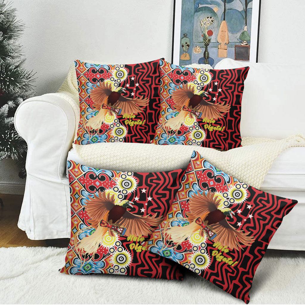 Papua New Guinea Pidgin Language Week Pillow Cover Halo Olgeta Tok Pisin Wik Bird Of Paradise Oro Batik LT22 - Polynesian Pride