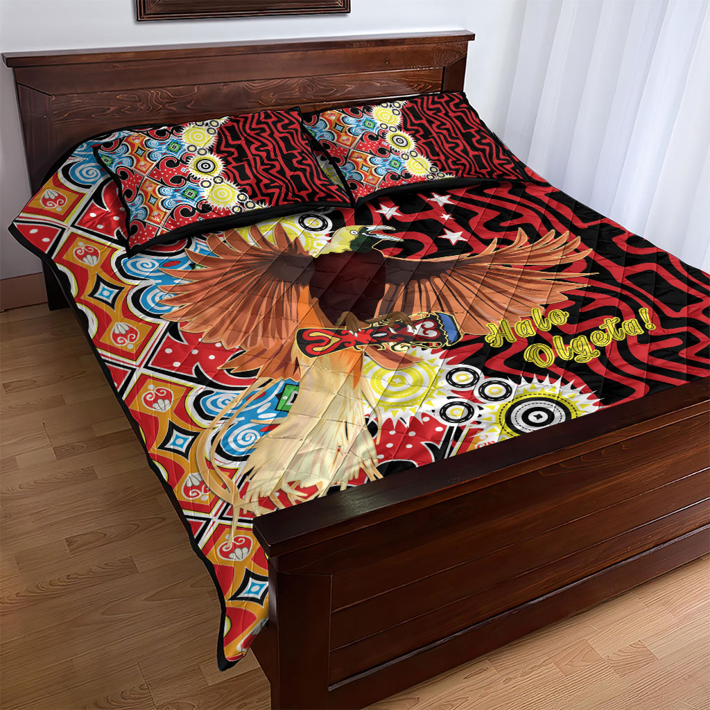 Papua New Guinea Pidgin Language Week Quilt Bed Set Halo Olgeta Tok Pisin Wik Bird Of Paradise Oro Batik LT22 - Polynesian Pride