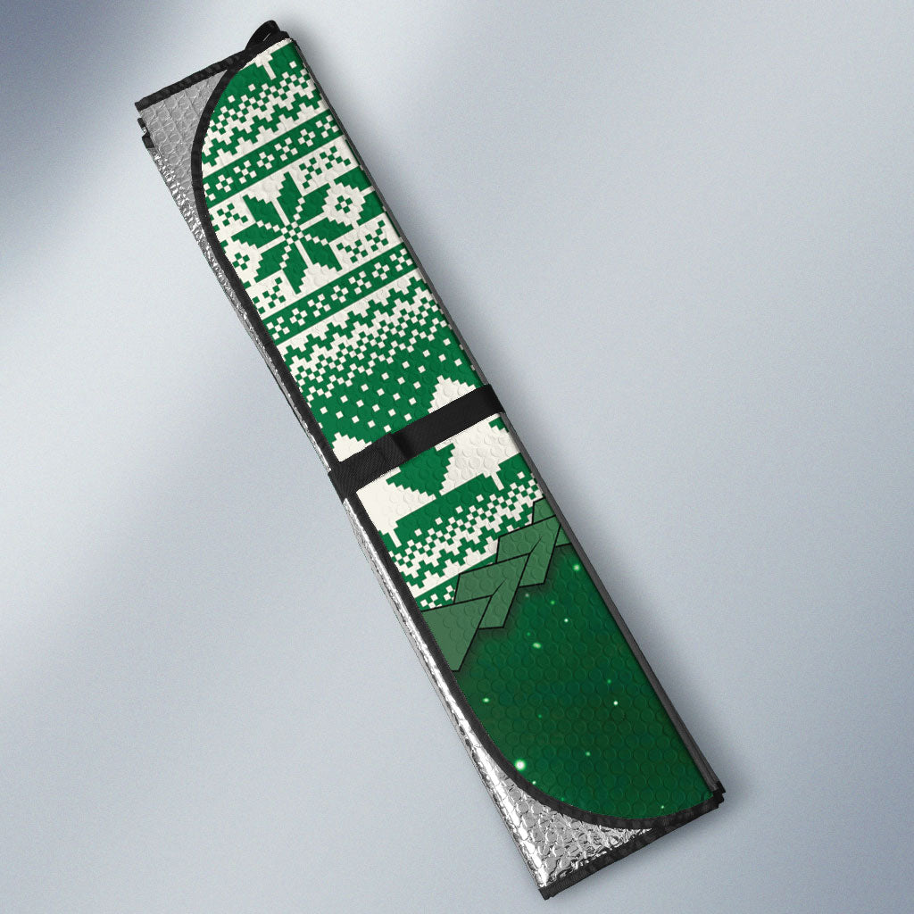 New Zealand Kakapo Christmas In July Auto Sun Shade Silver Fern Santa Xmas Green Color