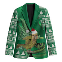 New Zealand Kakapo Christmas In July Blazer Silver Fern Santa Xmas Green Color