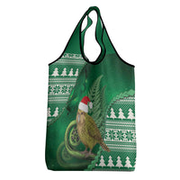 New Zealand Kakapo Christmas In July Grocery Bag Silver Fern Santa Xmas Green Color