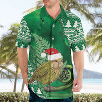 New Zealand Kakapo Christmas In July Hawaiian Shirt Silver Fern Santa Xmas Green Color