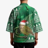 New Zealand Kakapo Christmas In July Kimono Silver Fern Santa Xmas Green Color