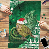 New Zealand Kakapo Christmas In July Puzzle Silver Fern Santa Xmas Green Color