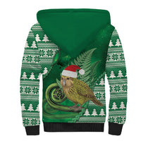 New Zealand Kakapo Christmas In July Sherpa Hoodie Silver Fern Santa Xmas Green Color