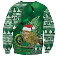 New Zealand Kakapo Christmas In July Sweatshirt Silver Fern Santa Xmas Green Color