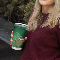 New Zealand Kakapo Christmas In July Tumbler Cup Silver Fern Santa Xmas Green Color