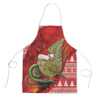 New Zealand Kakapo Christmas In July Apron Silver Fern Santa Xmas Red Color