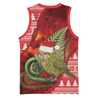 New Zealand Kakapo Christmas In July Basketball Jersey Silver Fern Santa Xmas Red Color