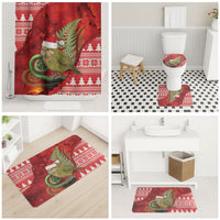New Zealand Kakapo Christmas In July Bathroom Set Silver Fern Santa Xmas Red Color