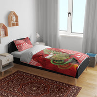 New Zealand Kakapo Christmas In July Bedding Set Silver Fern Santa Xmas Red Color