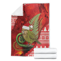 New Zealand Kakapo Christmas In July Blanket Silver Fern Santa Xmas Red Color
