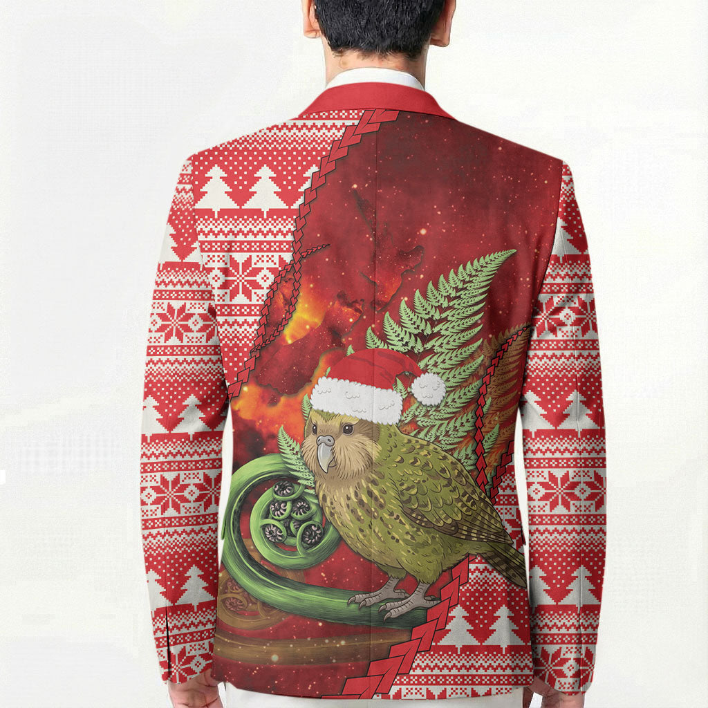 New Zealand Kakapo Christmas In July Blazer Silver Fern Santa Xmas Red Color