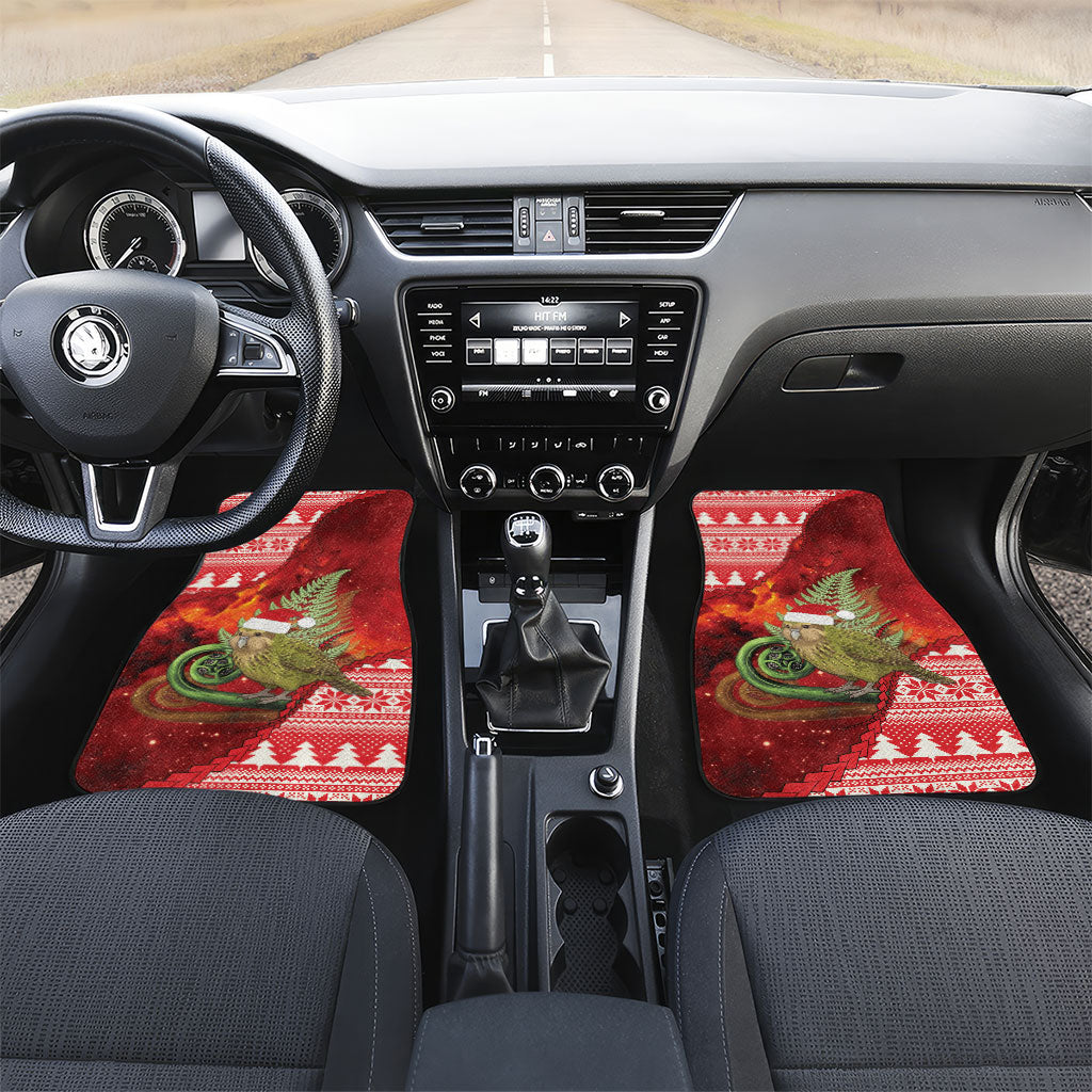 New Zealand Kakapo Christmas In July Car Mats Silver Fern Santa Xmas Red Color