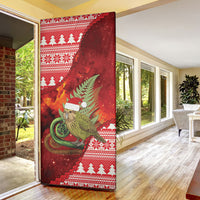 New Zealand Kakapo Christmas In July Door Cover Silver Fern Santa Xmas Red Color