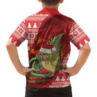 New Zealand Kakapo Christmas In July Hawaiian Shirt Silver Fern Santa Xmas Red Color