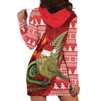 New Zealand Kakapo Christmas In July Hoodie Dress Silver Fern Santa Xmas Red Color