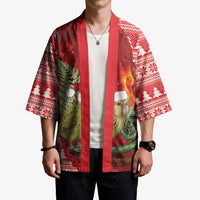 New Zealand Kakapo Christmas In July Kimono Silver Fern Santa Xmas Red Color