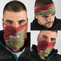 New Zealand Kakapo Christmas In July Neck Gaiter Silver Fern Santa Xmas Red Color