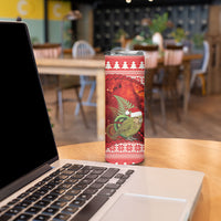 New Zealand Kakapo Christmas In July Skinny Tumbler Silver Fern Santa Xmas Red Color