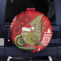 New Zealand Kakapo Christmas In July Spare Tire Cover Silver Fern Santa Xmas Red Color