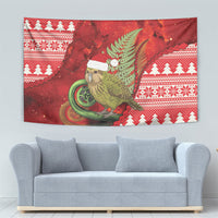 New Zealand Kakapo Christmas In July Tapestry Silver Fern Santa Xmas Red Color