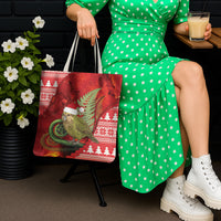 New Zealand Kakapo Christmas In July Tote Bag Silver Fern Santa Xmas Red Color