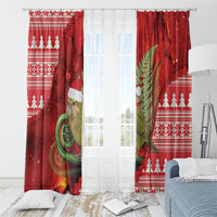 New Zealand Kakapo Christmas In July Window Curtain Silver Fern Santa Xmas Red Color