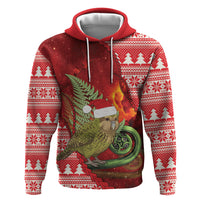 New Zealand Kakapo Christmas In July Zip Hoodie Silver Fern Santa Xmas Red Color