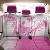 Breast Cancer Awareness Back Car Seat Cover Pink Ribbon Turtle Polynesian Pattern White