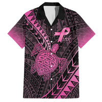 Breast Cancer Awareness Personalised Hawaiian Shirt Pink Ribbon Turtle Polynesian Pattern Black LT22 Pink - Polynesian Pride