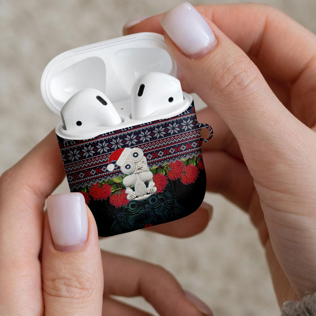 New Zealand Hei Tiki Christmas In July AirPods Case Pohutukawa Santa Xmas Polynesian Pattern LT22 - Polynesian Pride