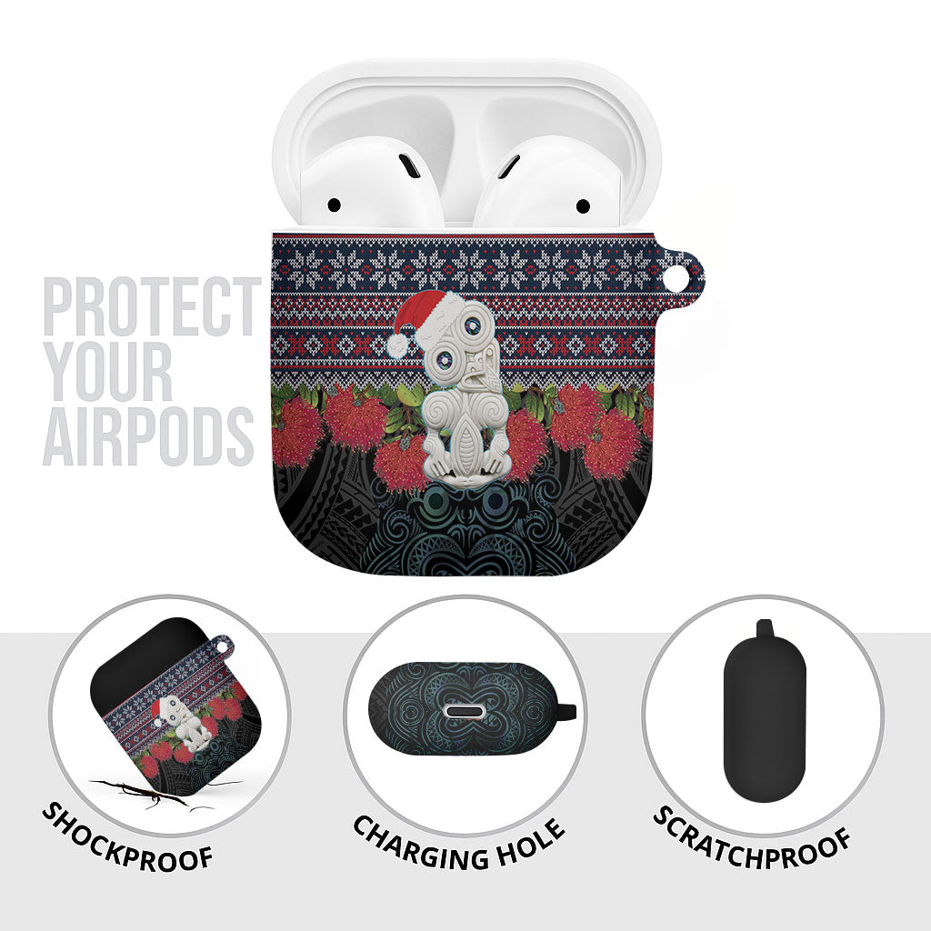 New Zealand Hei Tiki Christmas In July AirPods Case Pohutukawa Santa Xmas Polynesian Pattern LT22 - Polynesian Pride