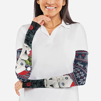 New Zealand Hei Tiki Christmas In July Arm Sleeves Pohutukawa Santa Xmas Polynesian Pattern LT22 - Polynesian Pride