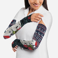 New Zealand Hei Tiki Christmas In July Arm Sleeves Pohutukawa Santa Xmas Polynesian Pattern LT22 - Polynesian Pride