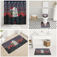 New Zealand Hei Tiki Christmas In July Bathroom Set Pohutukawa Santa Xmas Polynesian Pattern LT22 - Polynesian Pride