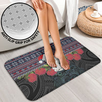 New Zealand Hei Tiki Christmas In July Bathroom Set Pohutukawa Santa Xmas Polynesian Pattern LT22 - Polynesian Pride