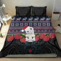New Zealand Hei Tiki Christmas In July Bedding Set Pohutukawa Santa Xmas Polynesian Pattern LT22 - Polynesian Pride