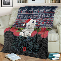 New Zealand Hei Tiki Christmas In July Blanket Pohutukawa Santa Xmas Polynesian Pattern LT22 - Polynesian Pride