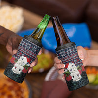 New Zealand Hei Tiki Christmas In July 4 in 1 Can Cooler Tumbler Pohutukawa Santa Xmas Polynesian Pattern LT22 - Polynesian Pride