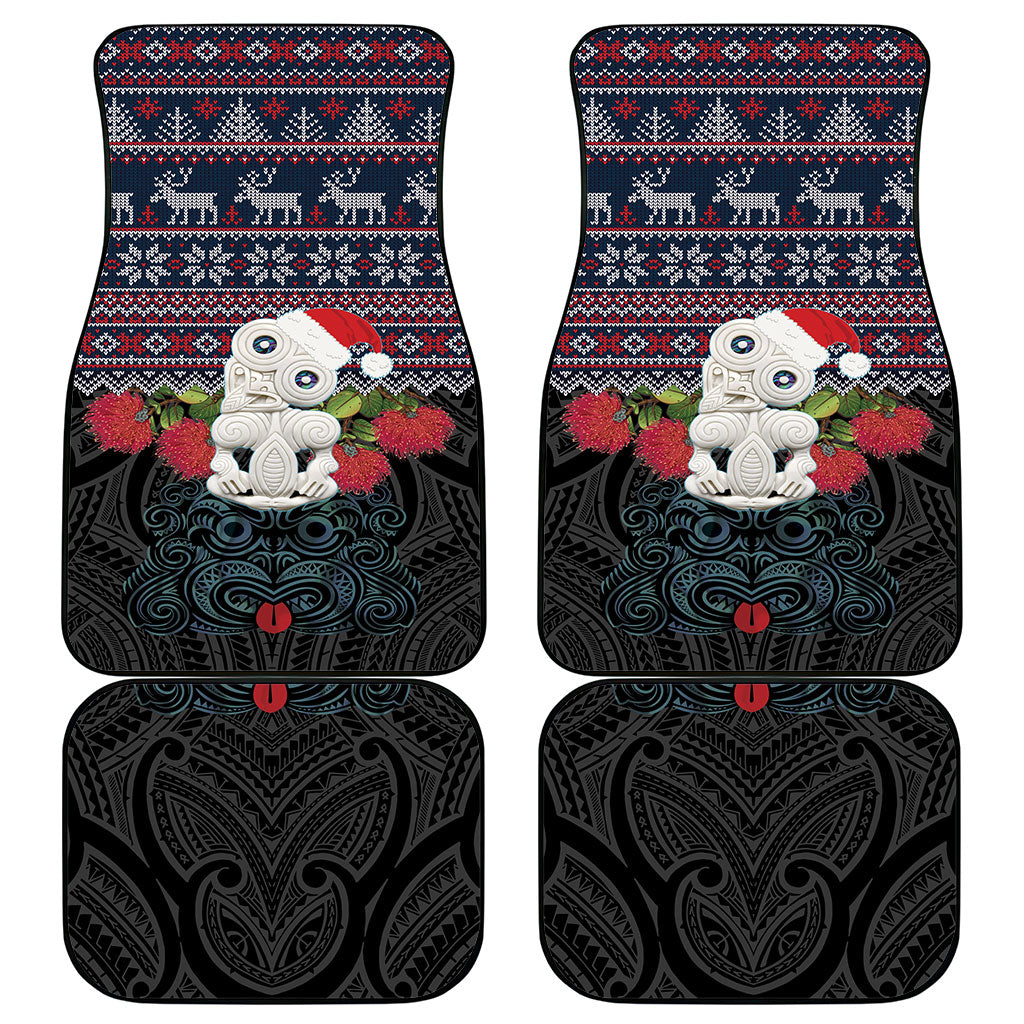 New Zealand Hei Tiki Christmas In July Car Mats Pohutukawa Santa Xmas Polynesian Pattern LT22 - Polynesian Pride
